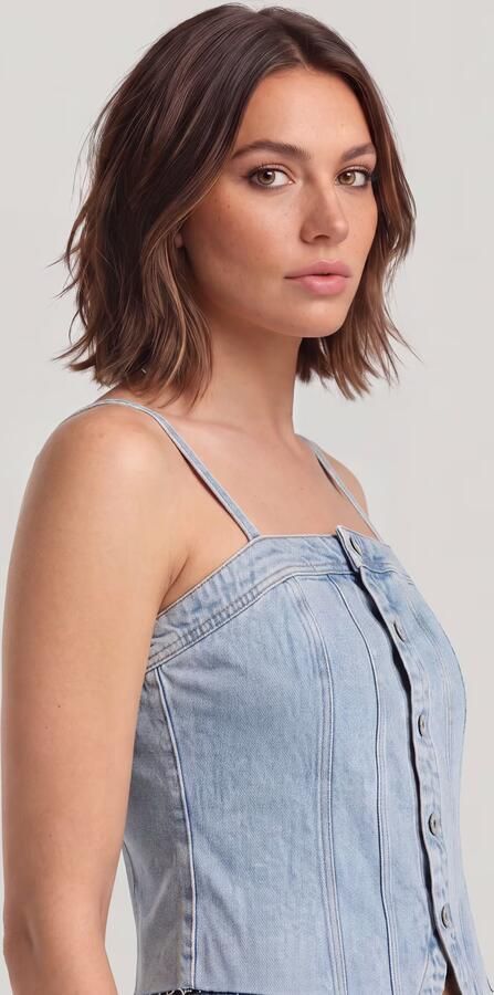 G-Star RAW Kick Bustier Top Lichtblauw Dames - Foto 4