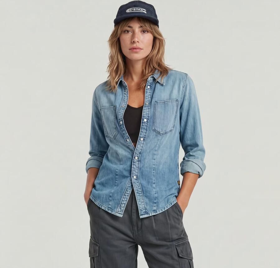 G-Star RAW Kick Slim Overhemd Donkerblauw Dames - Foto 3