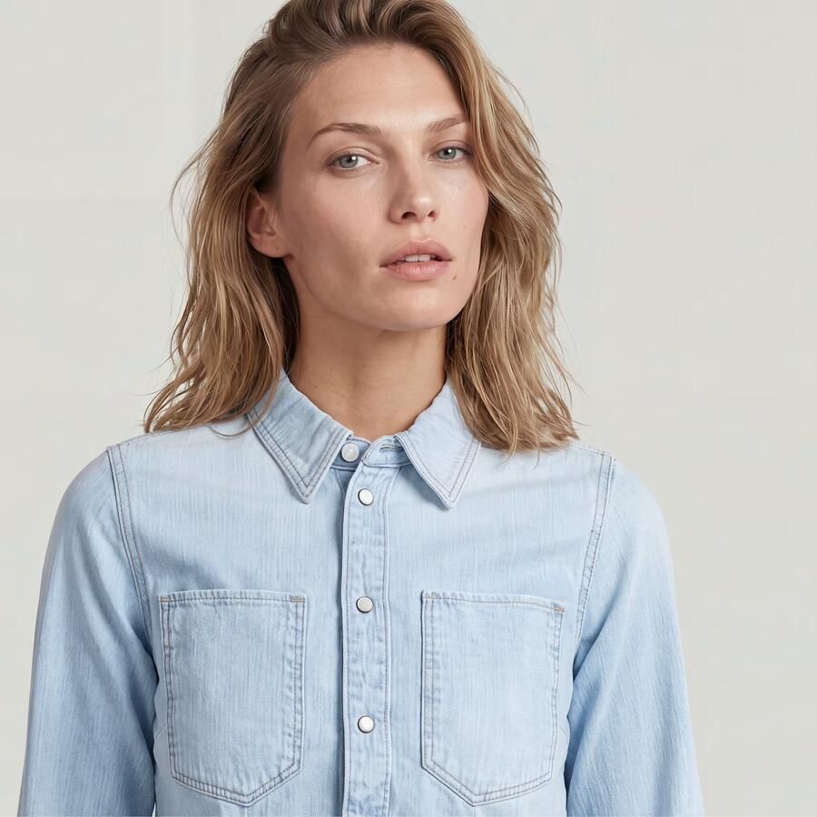 G-Star RAW Kick Slim Overhemd Lichtblauw Dames - Foto 3