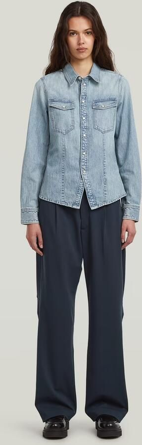 G-Star Raw Slim fit jeansblouse met borstzakken - Foto 9