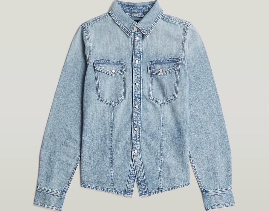 G-Star Raw Slim fit jeansblouse met borstzakken - Foto 4