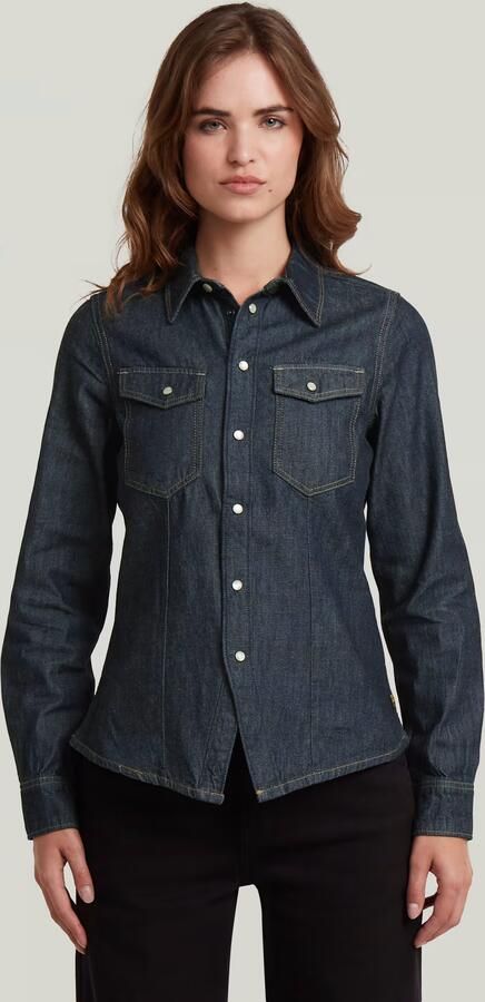 G-Star RAW Kick Slim Shirt Donkerblauw Dames - Foto 4
