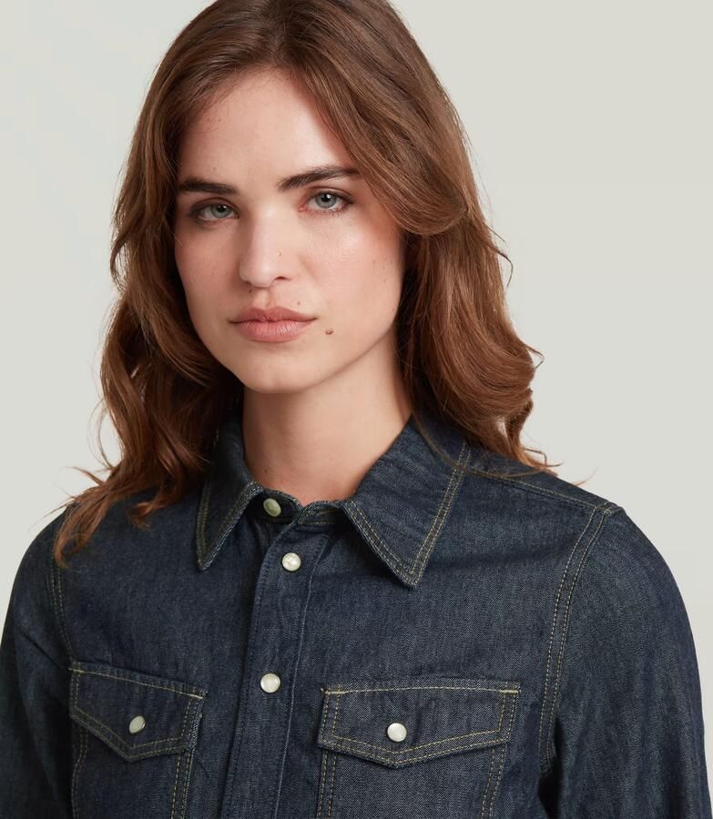G-Star RAW Kick Slim Shirt Donkerblauw Dames - Foto 7