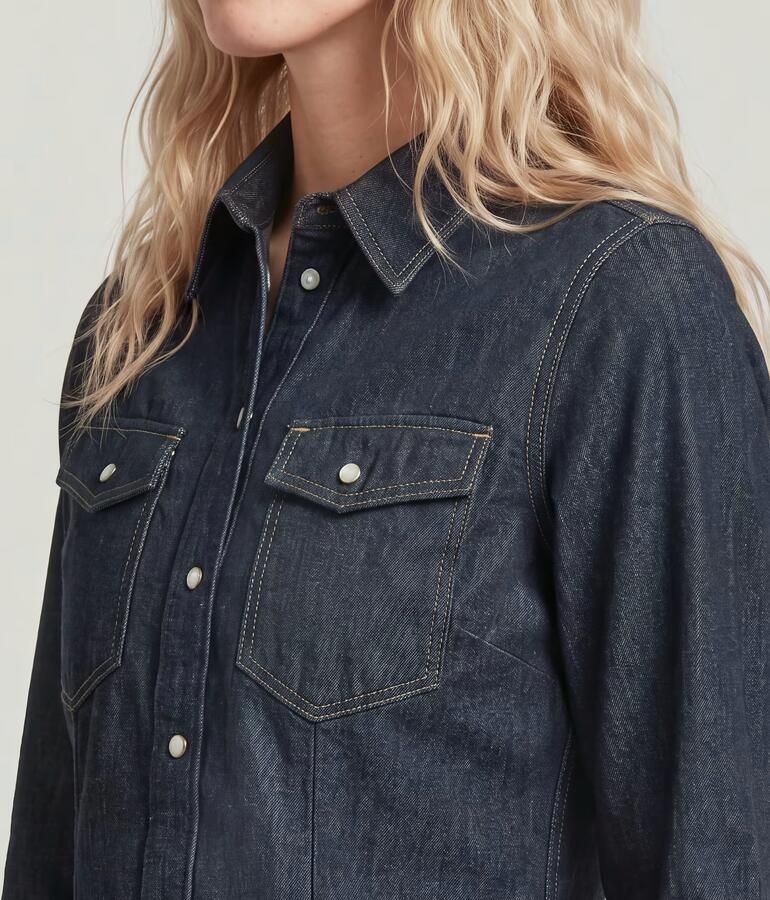 G-Star RAW Kick Slim Shirt Donkerblauw Dames - Foto 8