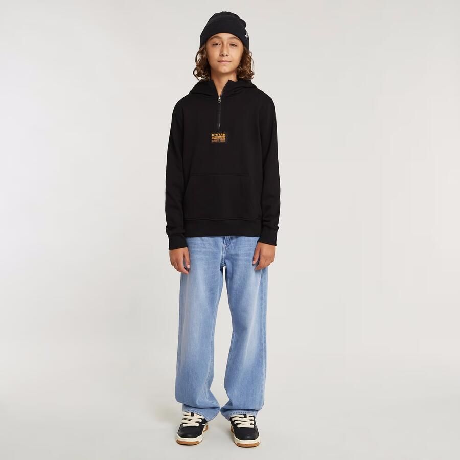 G-Star RAW Kids Unisex Hooded Zip Sweater Zwart jongens