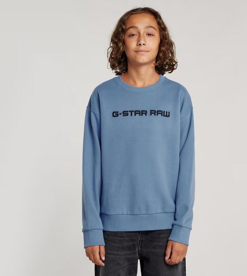 G-Star RAW Kids Unisex Sweater Loose Unbrushed Midden blauw jongens - Foto 7