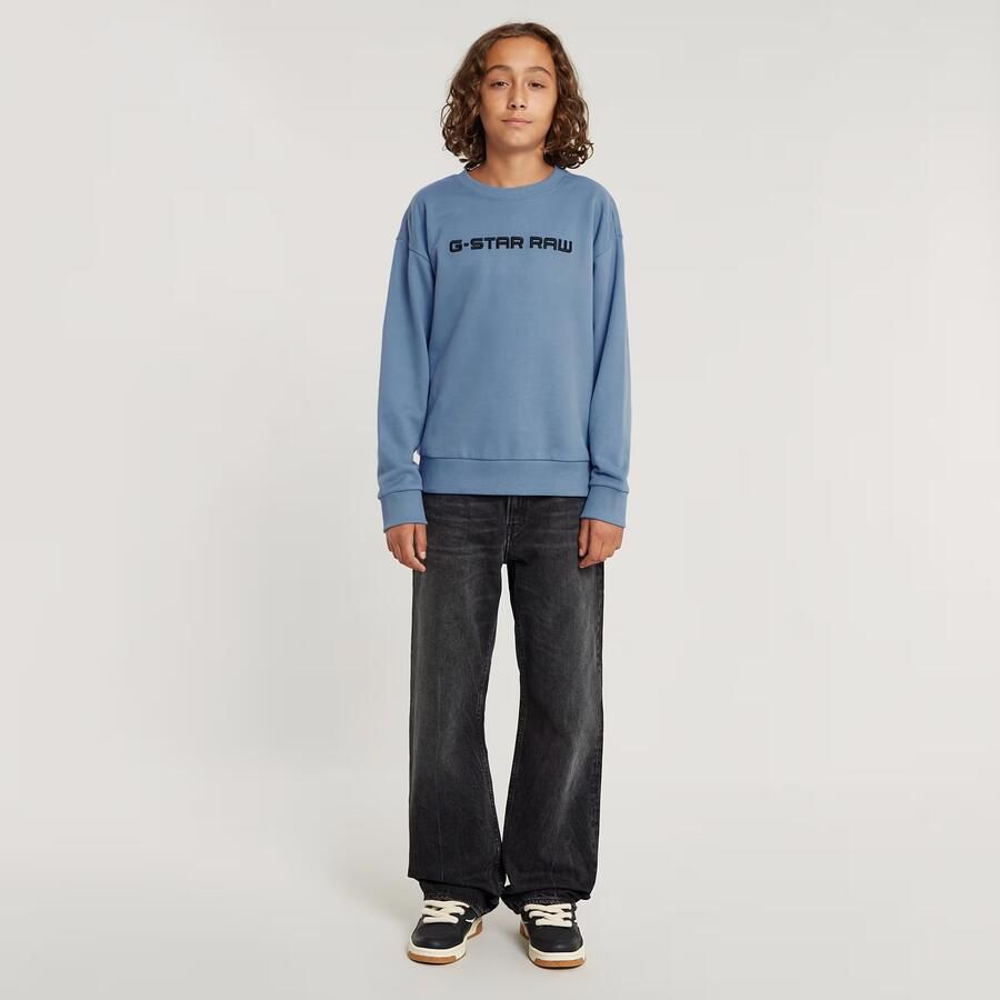 G-Star RAW Kids Unisex Sweater Loose Unbrushed Midden blauw jongens - Foto 2