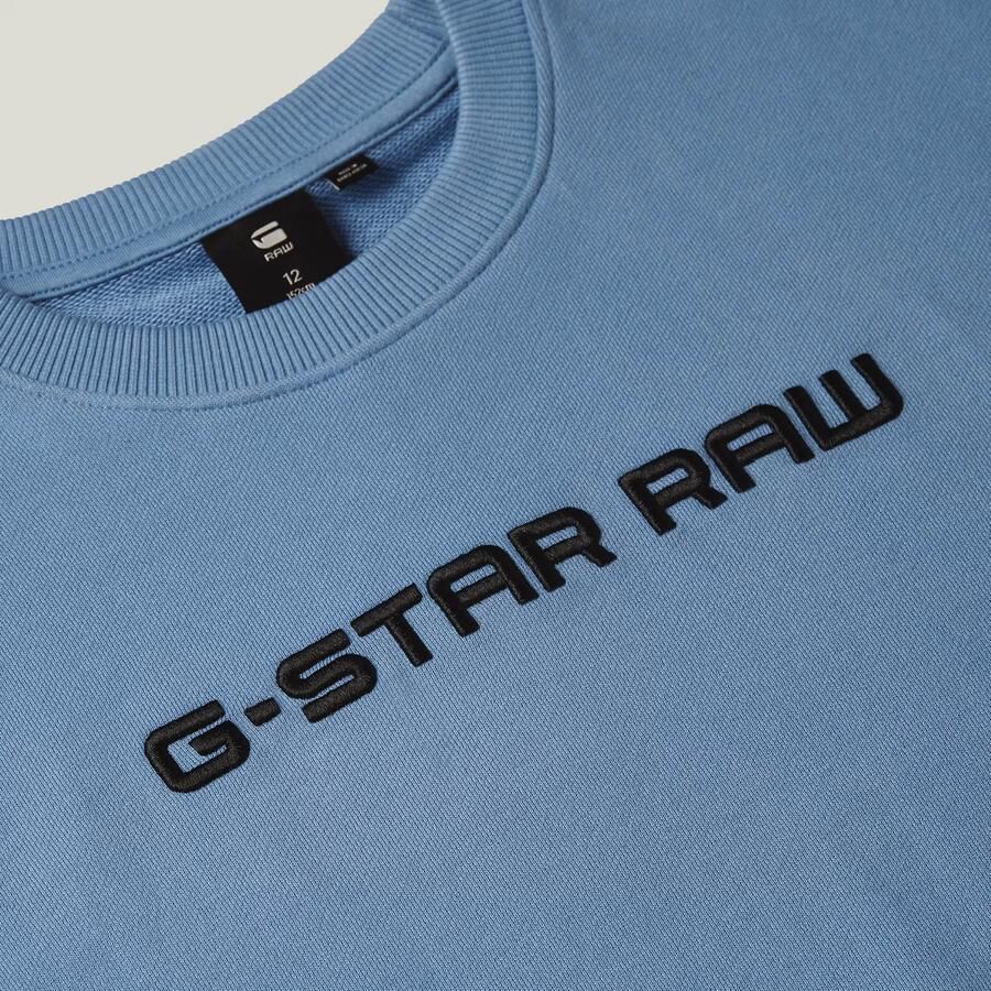 G-Star RAW Kids Unisex Sweater Loose Unbrushed Midden blauw jongens - Foto 5