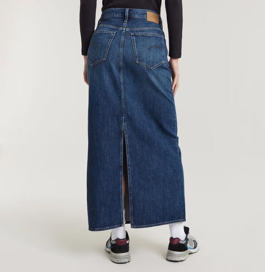G-Star RAW Lange Rok Viktoria Donkerblauw Dames - Foto 6