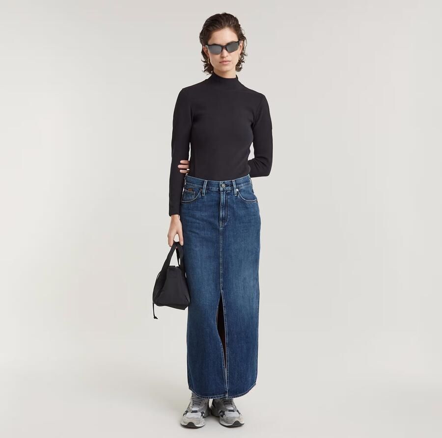 G-Star RAW Lange Rok Viktoria Donkerblauw Dames - Foto 5
