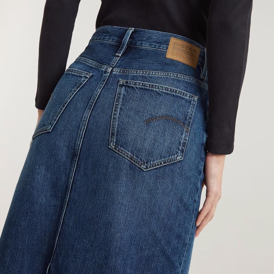 G-Star RAW Lange Rok Viktoria Donkerblauw Dames - Foto 2