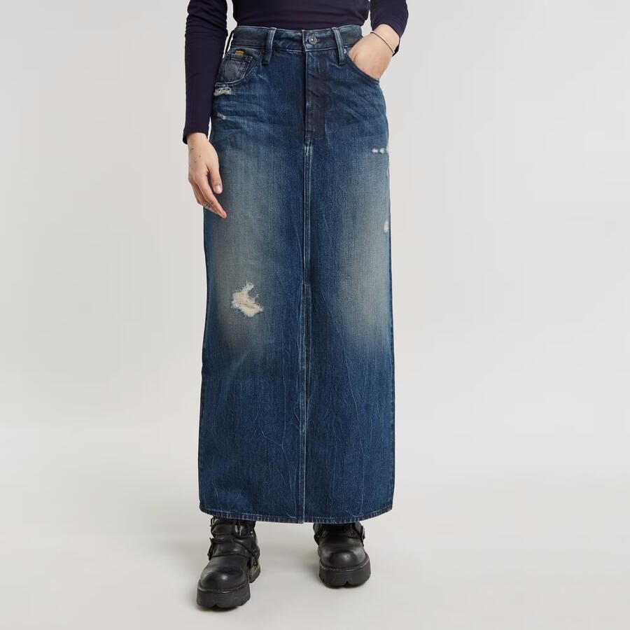 G-Star RAW Lange Rok Viktoria Donkerblauw Dames - Foto 7