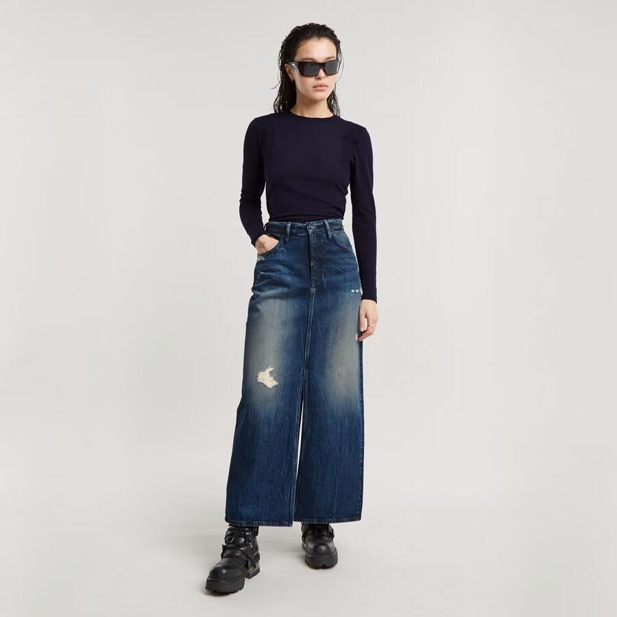G-Star RAW Lange Rok Viktoria Donkerblauw Dames - Foto 2