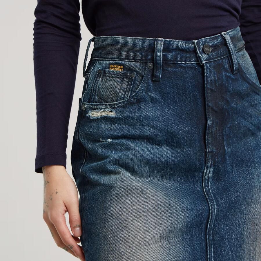 G-Star RAW Lange Rok Viktoria Donkerblauw Dames - Foto 3