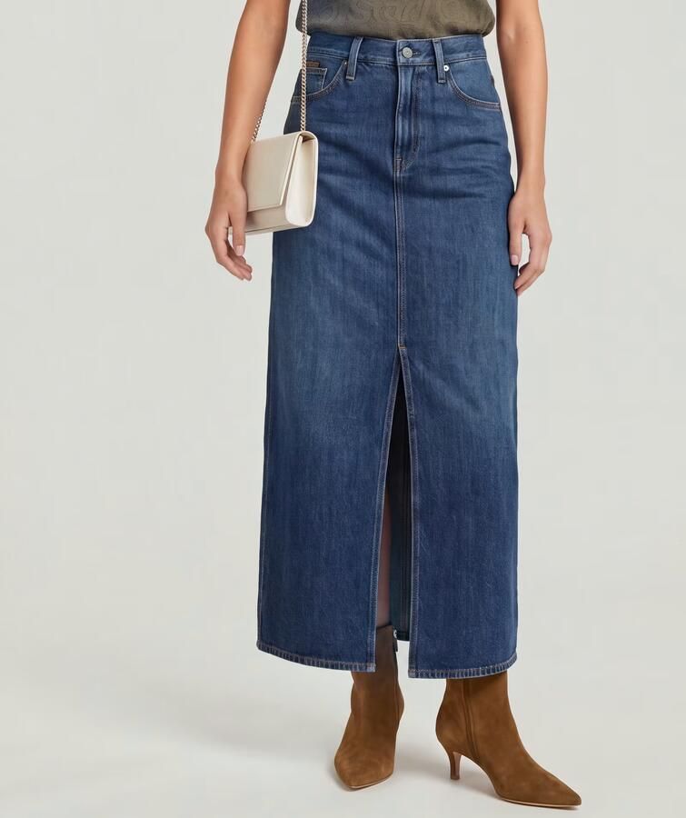 G-Star RAW Lange Rok Viktoria Donkerblauw Dames - Foto 11