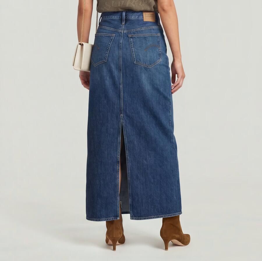 G-Star RAW Lange Rok Viktoria Donkerblauw Dames - Foto 7