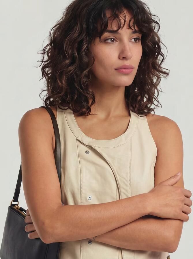 G-Star RAW Leather Gilet Beige Dames - Foto 4