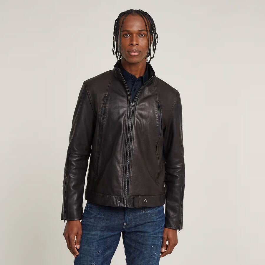 G-Star RAW Lederen Bikerjack Zwart Heren - Foto 7