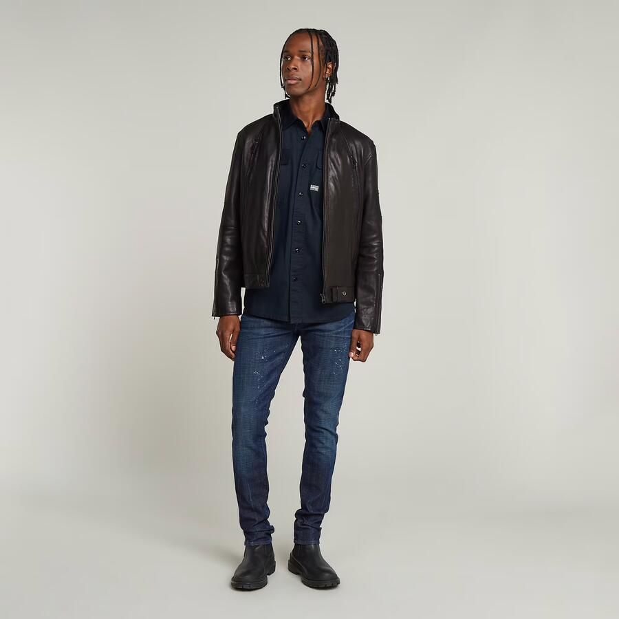 G-Star RAW Lederen Bikerjack Zwart Heren - Foto 2