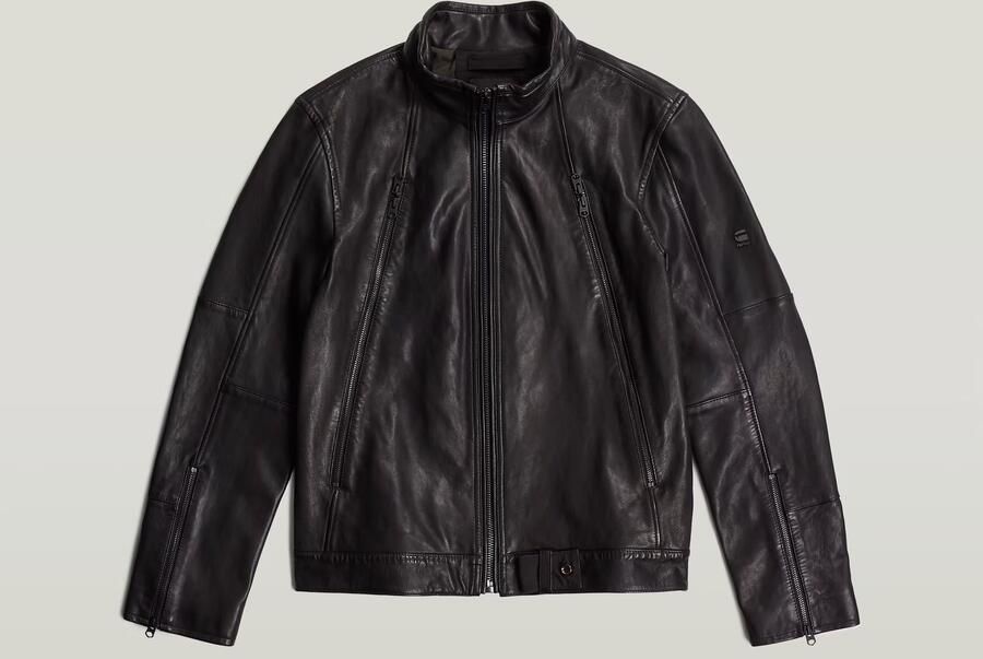 G-Star RAW Lederen Bikerjack Zwart Heren - Foto 6