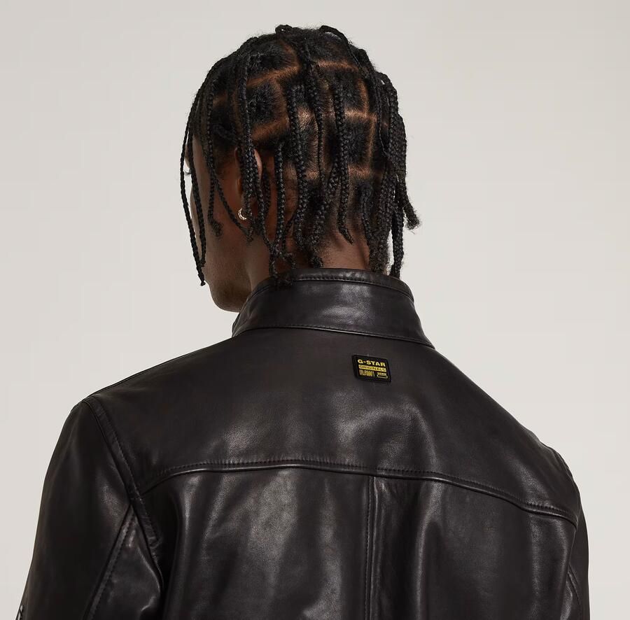 G-Star RAW Lederen Bikerjack Zwart Heren - Foto 5