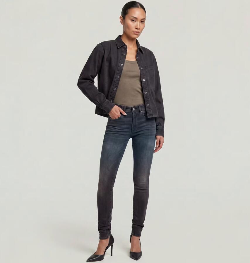 G-Star RAW Lhana Super Skinny Jeans Grijs Dames - Foto 6