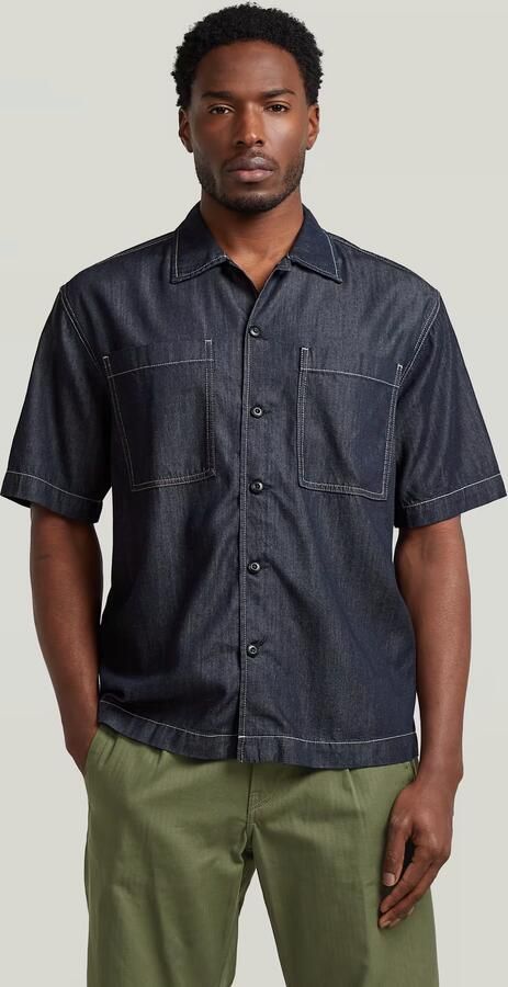G-Star Raw regular fit vrijetijdsoverhemd van lyocellmix model 'Bowling' - Foto 4