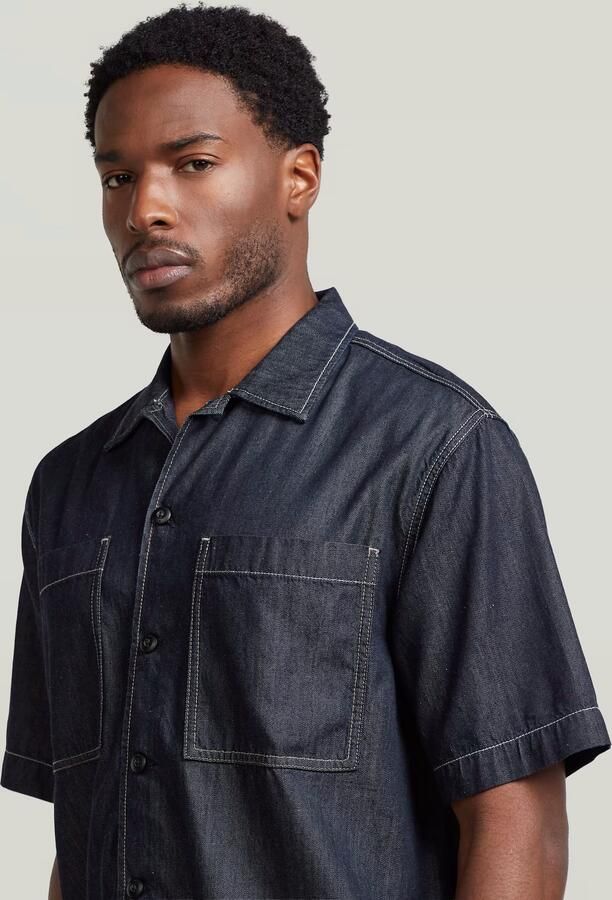 G-Star Raw regular fit vrijetijdsoverhemd van lyocellmix model 'Bowling' - Foto 6