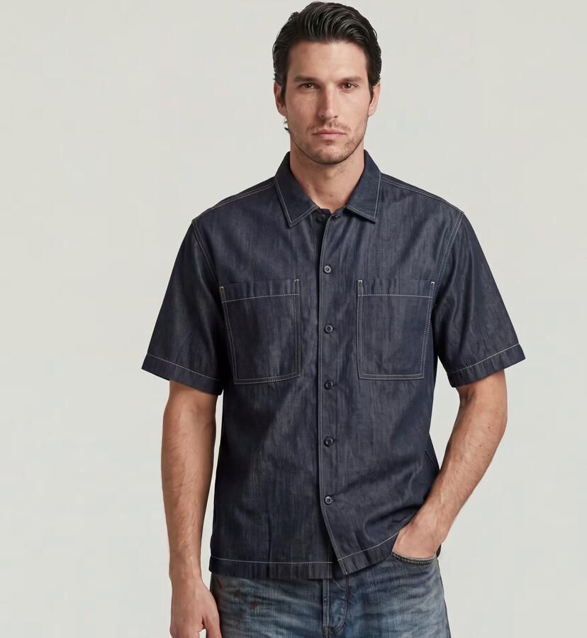 G-Star Raw regular fit vrijetijdsoverhemd van lyocellmix model 'Bowling' - Foto 4