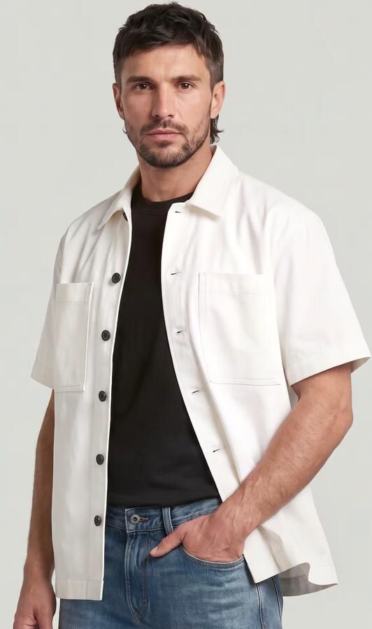 G-Star RAW Lightweight 2-Pock Regular Overhemd Wit Heren - Foto 5