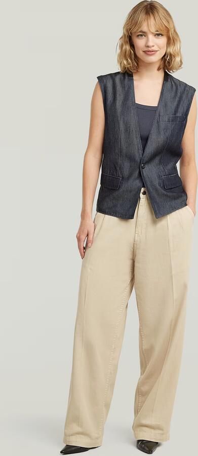 G-Star RAW Lightweight Blazer Gilet Donkerblauw Dames - Foto 6