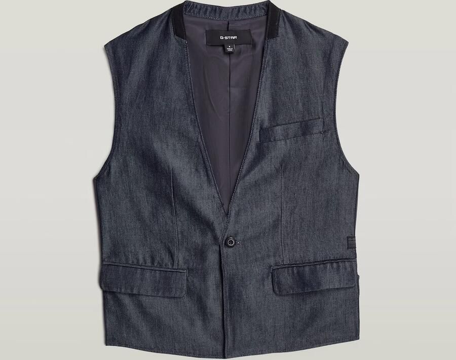 G-Star RAW Lightweight Blazer Gilet Donkerblauw Dames - Foto 4