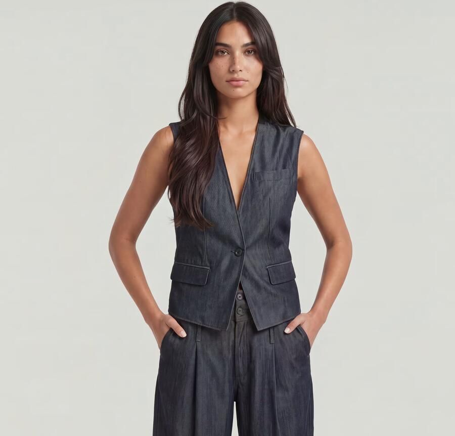 G-Star RAW Lightweight Blazer Gilet Donkerblauw Dames - Foto 3