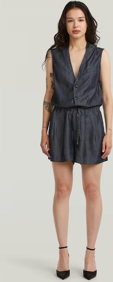 G-Star RAW Lightweight Blazer Playsuit Donkerblauw Dames