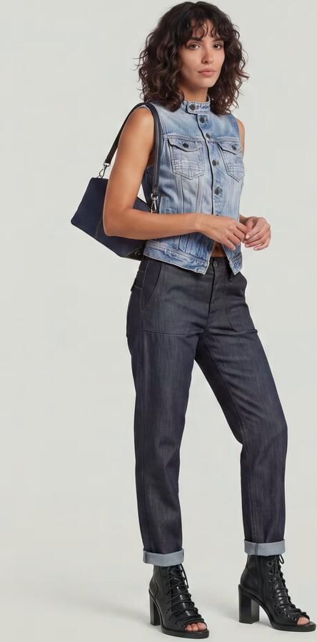 G-Star RAW Lightweight Fatigue Boyfriend Broek Donkerblauw Dames - Foto 6