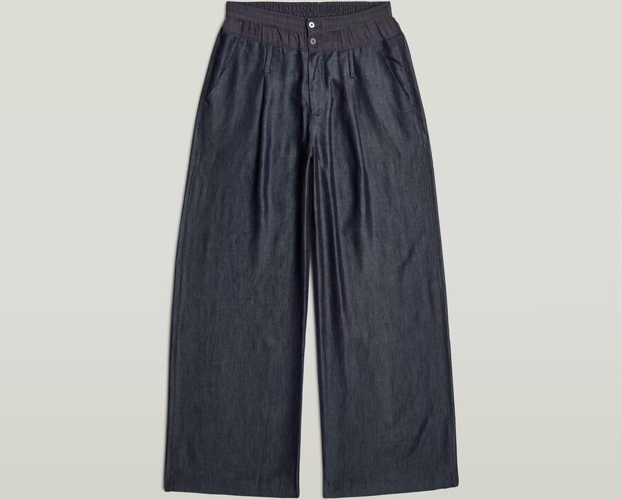 G-Star RAW Lightweight Fluid Wide Leg Broek Donkerblauw Dames - Foto 4