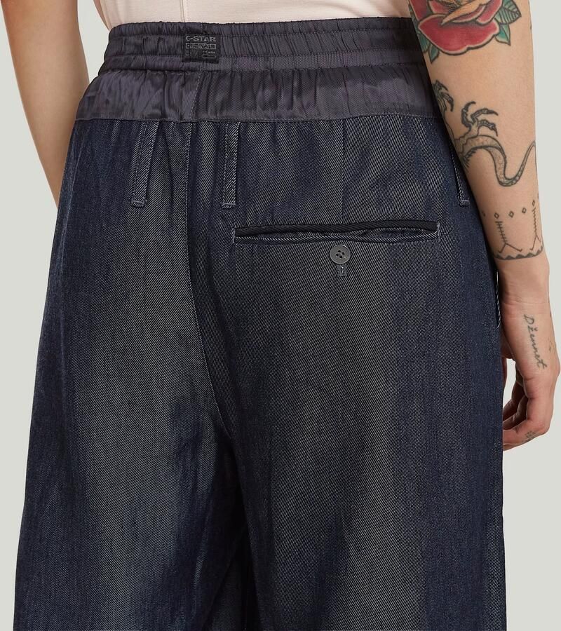G-Star RAW Lightweight Fluid Wide Leg Broek Donkerblauw Dames - Foto 3