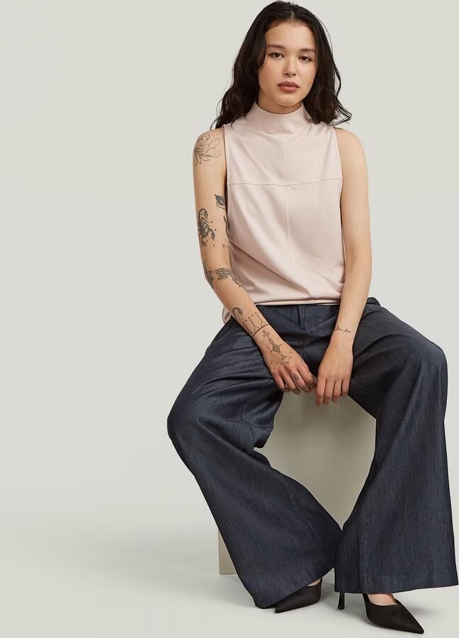 G-Star RAW Lightweight Fluid Wide Leg Broek Donkerblauw Dames - Foto 5