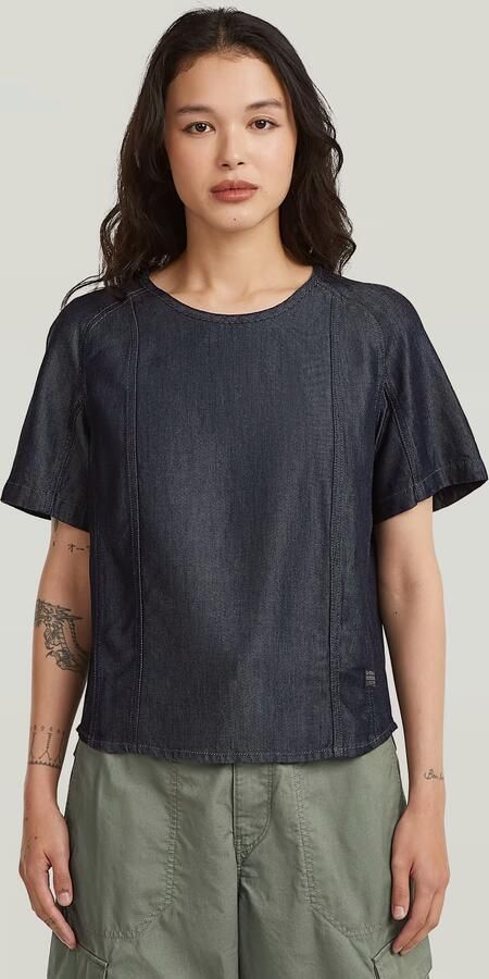 G-Star RAW Lightweight Geweven T-shirt Donkerblauw Dames