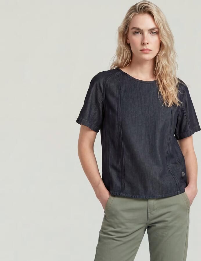 G-Star RAW Lightweight Geweven T-shirt Donkerblauw Dames - Foto 5