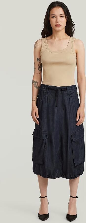 G-Star RAW Lightweight Parachute Midi Rok Donkerblauw Dames - Foto 5
