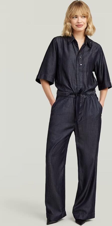 G-Star RAW Lightweight Regular Jumpsuit Donkerblauw Dames - Foto 6