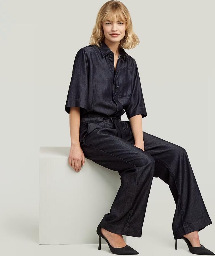 G-Star RAW Lightweight Regular Jumpsuit Donkerblauw Dames - Foto 4