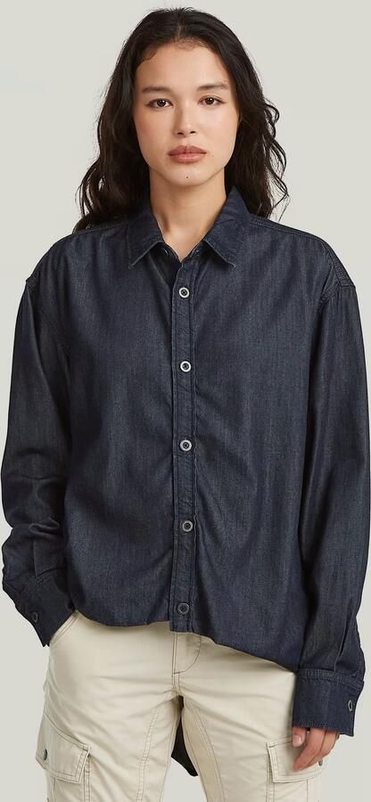 G-Star RAW Lightweight Relaxed Overhemd Donkerblauw Dames