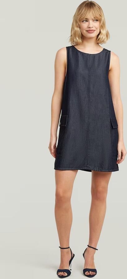 G-Star RAW Lightweight Shift Cargo Jurk Donkerblauw Dames - Foto 4