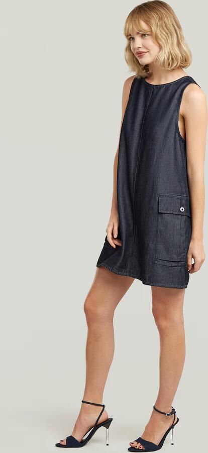 G-Star RAW Lightweight Shift Cargo Jurk Donkerblauw Dames - Foto 7