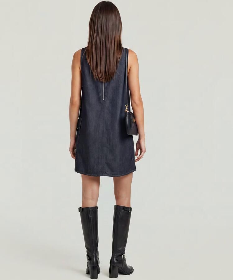G-Star RAW Lightweight Shift Cargo Jurk Donkerblauw Dames - Foto 8
