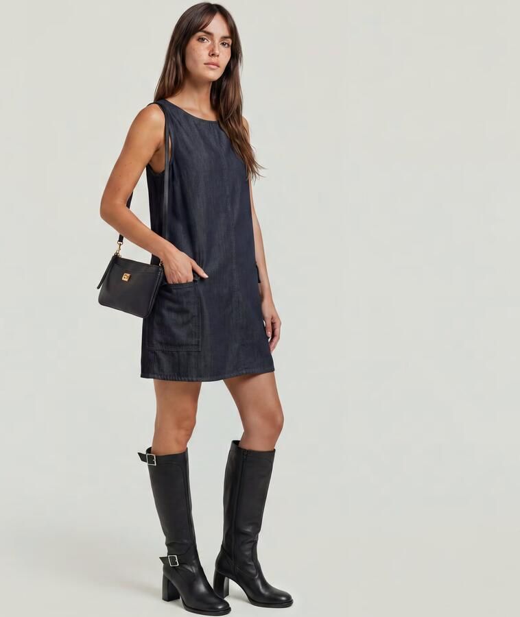 G-Star RAW Lightweight Shift Cargo Jurk Donkerblauw Dames - Foto 7