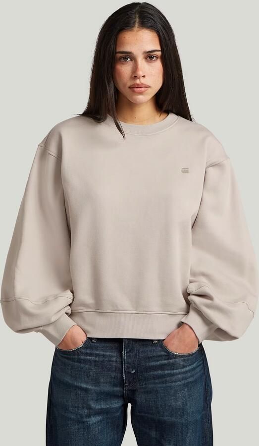 G-Star RAW Logo Crew Sweater Beige Dames