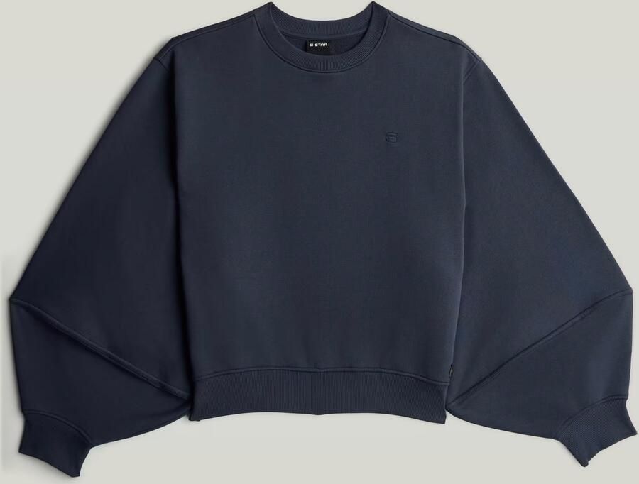 G-Star RAW Logo Crew Sweater Donkerblauw Dames